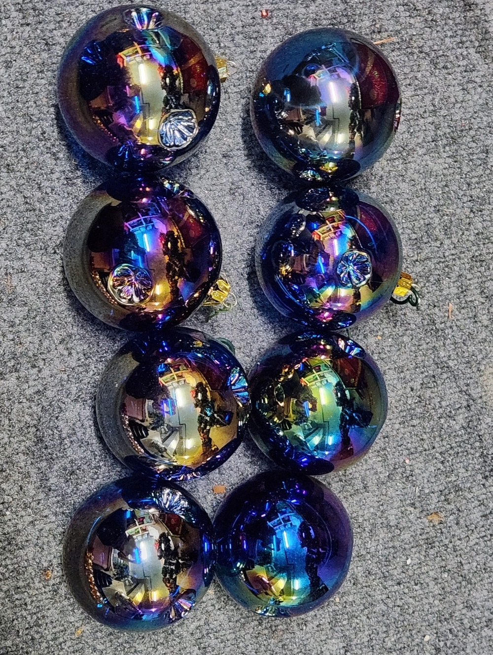 Iridescent Multi-Color Carnival Glass Ornaments - Set of 8 Pier 1